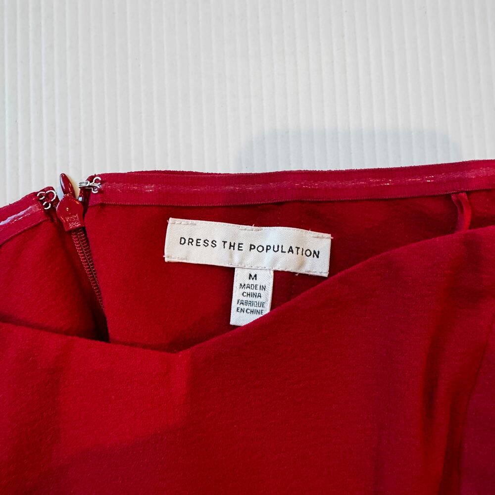 Dress The Population Bailey Bodycon Midi Dress Garnet Off Shoulder Medium Event - Picture 5 of 16